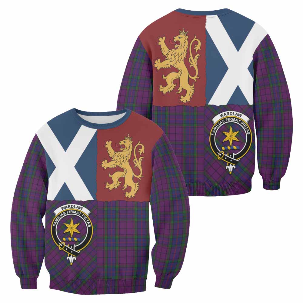 Wardlaw Crest Tartan Sweatshirt with Lion Rampant Saltire Style