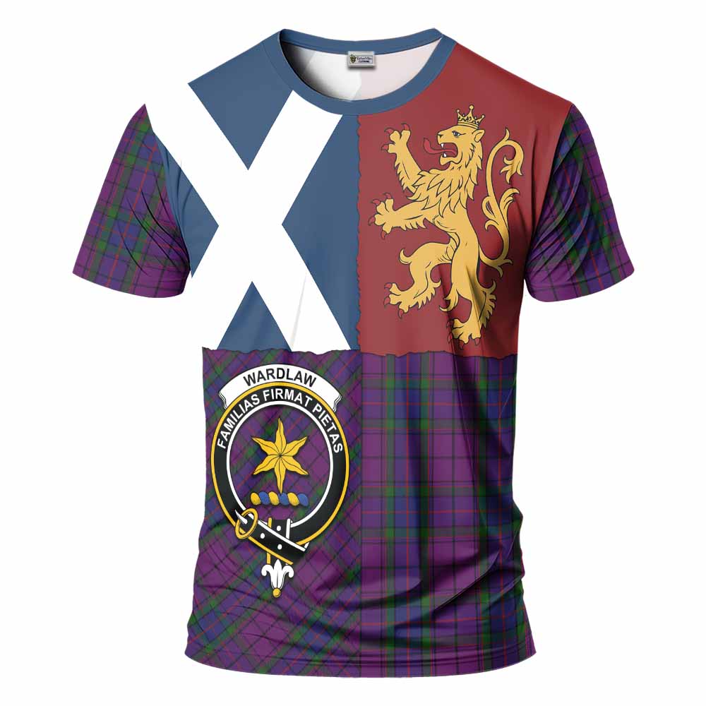 Wardlaw Crest Tartan T-Shirt with Lion Rampant Saltire Style