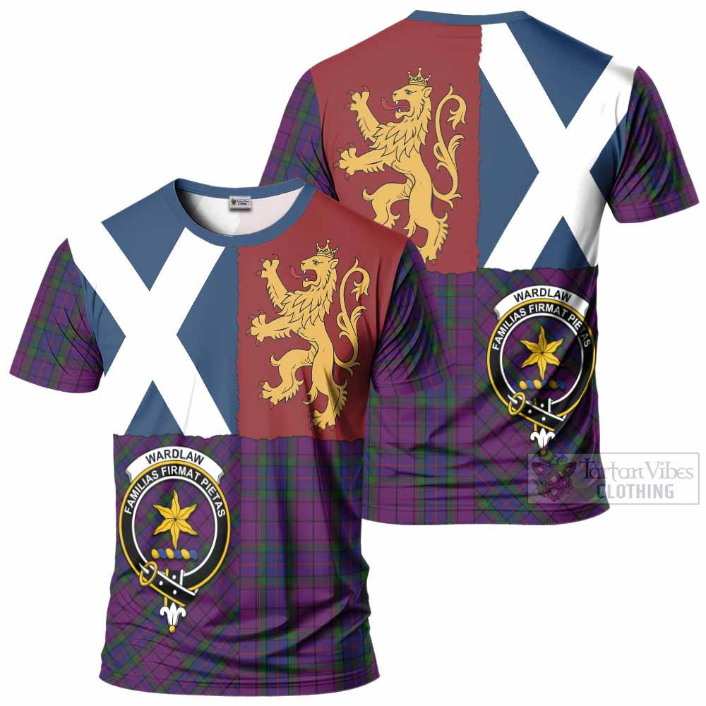 Wardlaw Crest Tartan T-Shirt with Lion Rampant Saltire Style