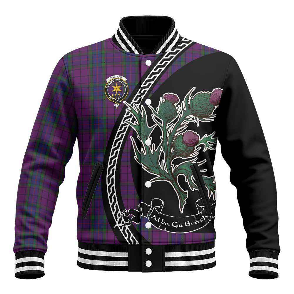 Wardlaw Family Crest Tartan Baseball Jacket Alba Thistle Inspired - Tartan Vibes Clothing