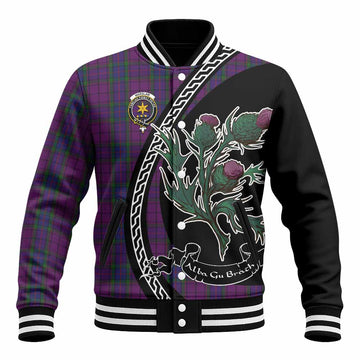 Wardlaw Family Crest Tartan Baseball Jacket Alba Thistle Inspired