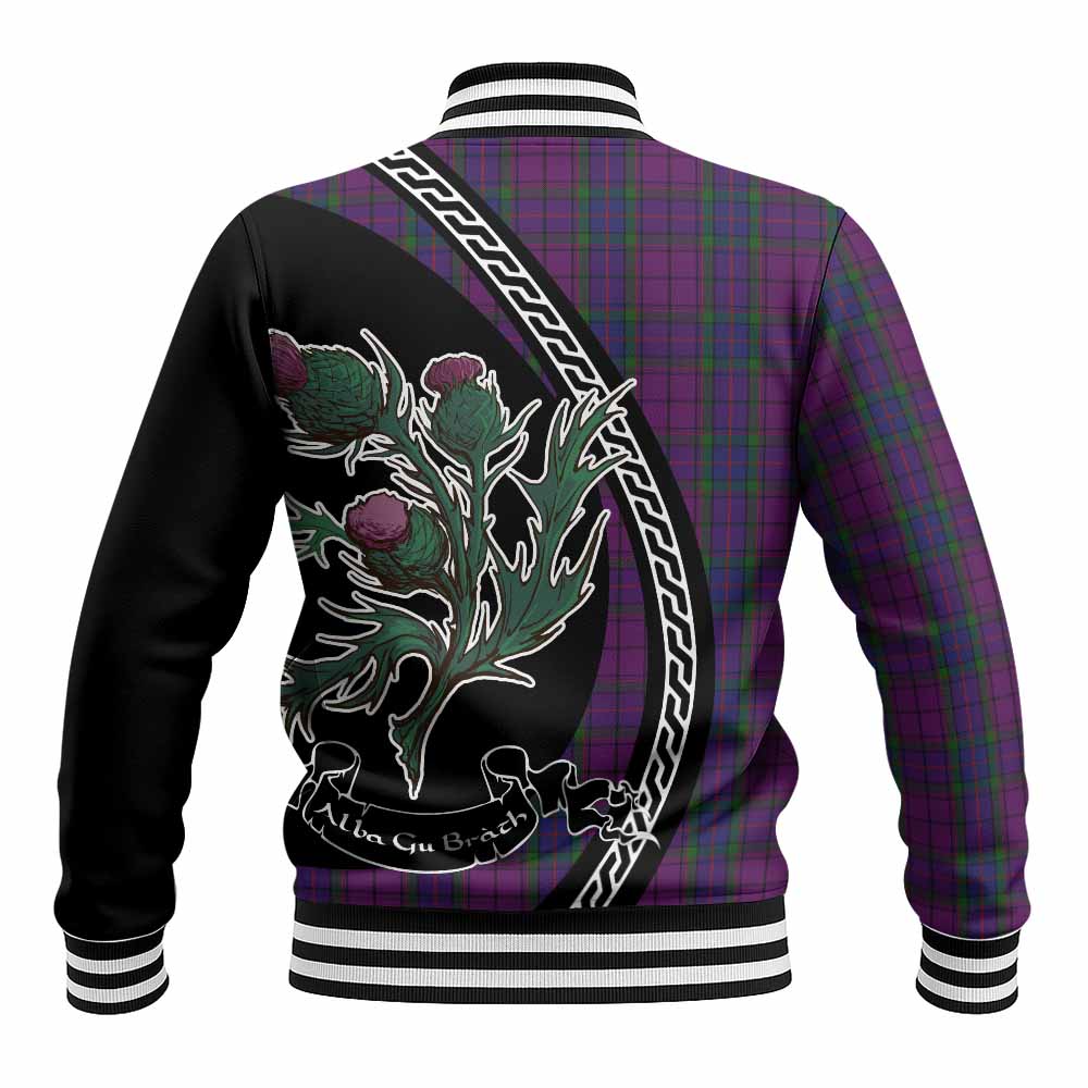 Wardlaw Family Crest Tartan Baseball Jacket Alba Thistle Inspired - Tartan Vibes Clothing
