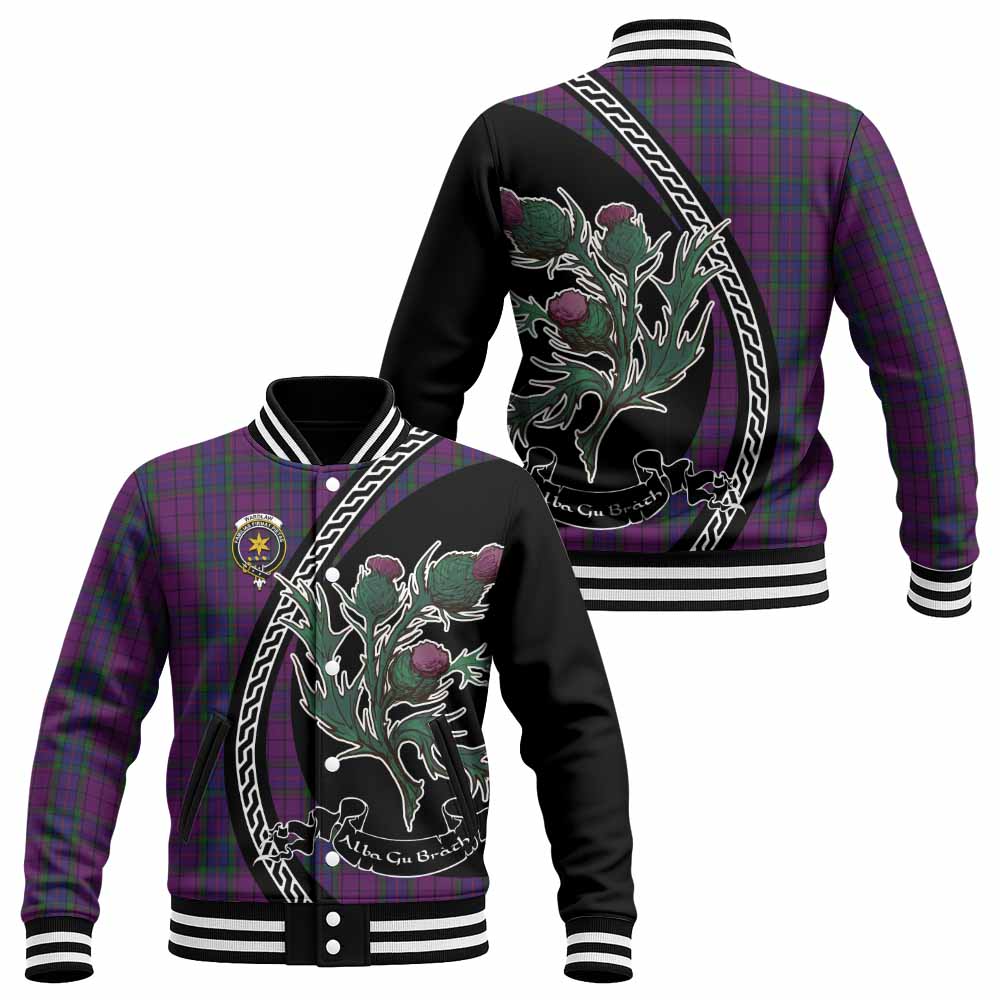 Wardlaw Family Crest Tartan Baseball Jacket Alba Thistle Inspired - Tartan Vibes Clothing