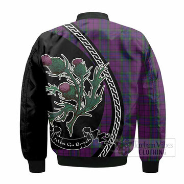 Wardlaw Family Crest Tartan Bomber Jacket Alba Thistle Inspired