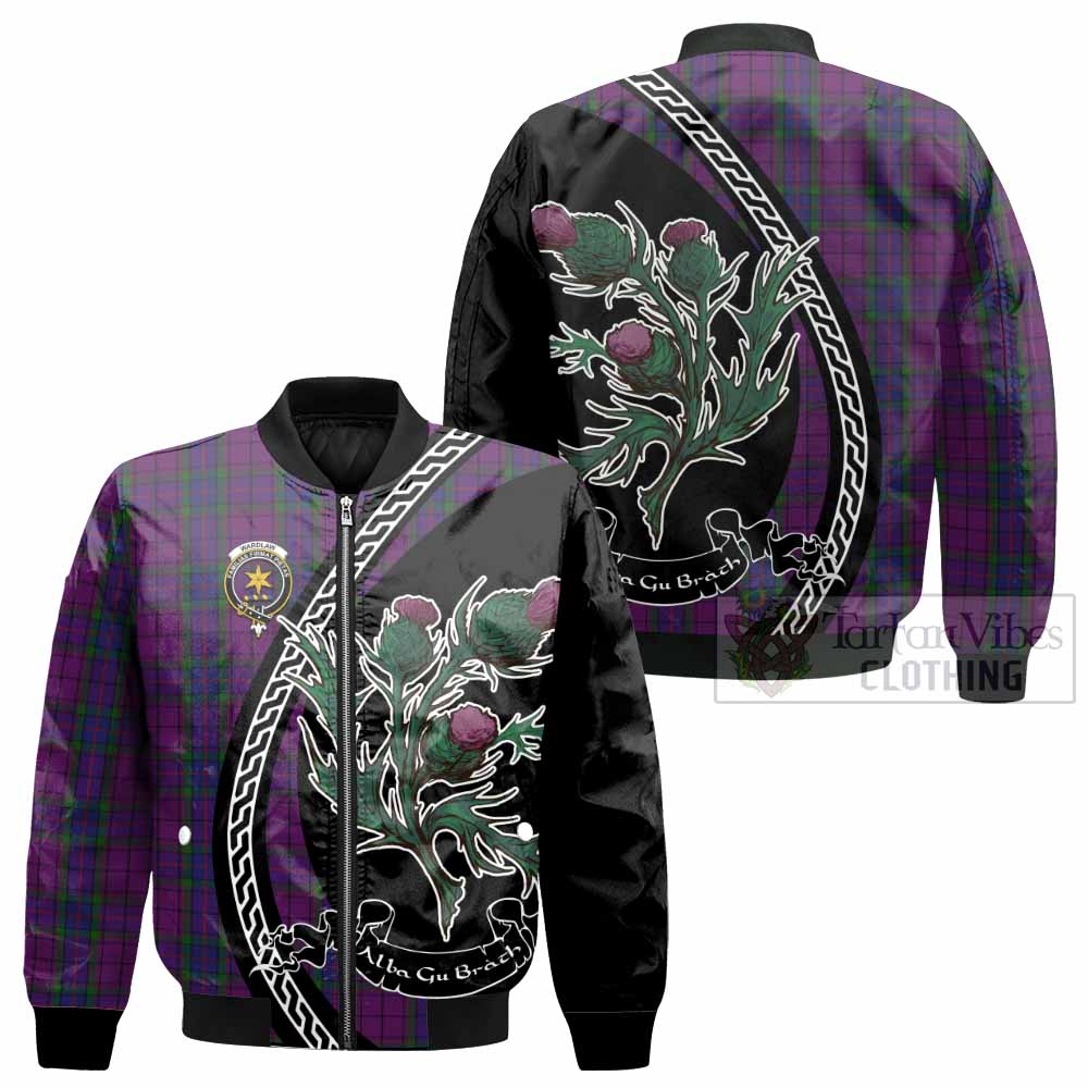 Wardlaw Family Crest Tartan Bomber Jacket Alba Thistle Inspired - Tartan Vibes Clothing