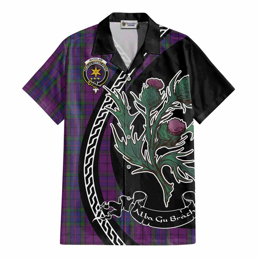 Wardlaw Family Crest Tartan Cotton Hawaiian Shirt Alba Thistle Inspired - Tartan Vibes Clothing
