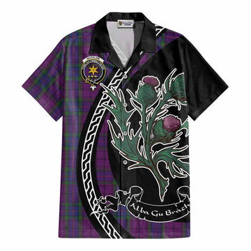 Wardlaw Family Crest Tartan Cotton Hawaiian Shirt Alba Thistle Inspired - Tartan Vibes Clothing