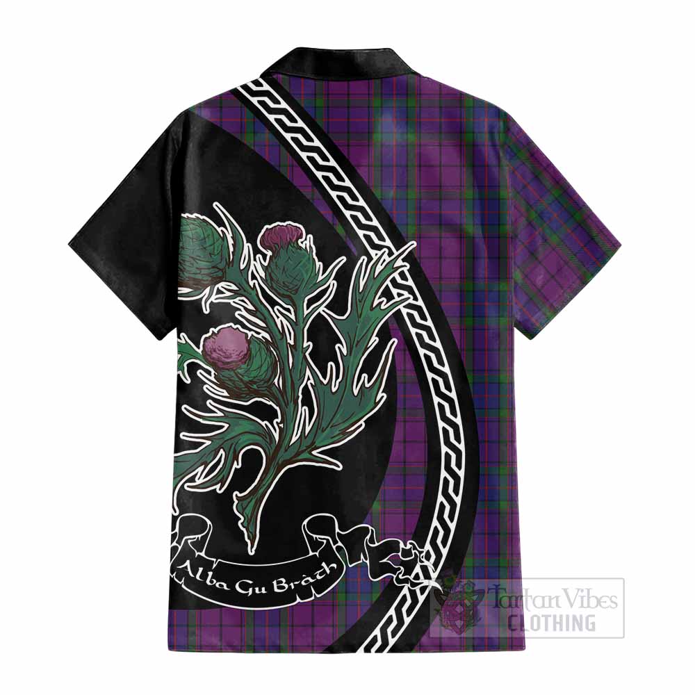 Wardlaw Family Crest Tartan Cotton Hawaiian Shirt Alba Thistle Inspired - Tartan Vibes Clothing