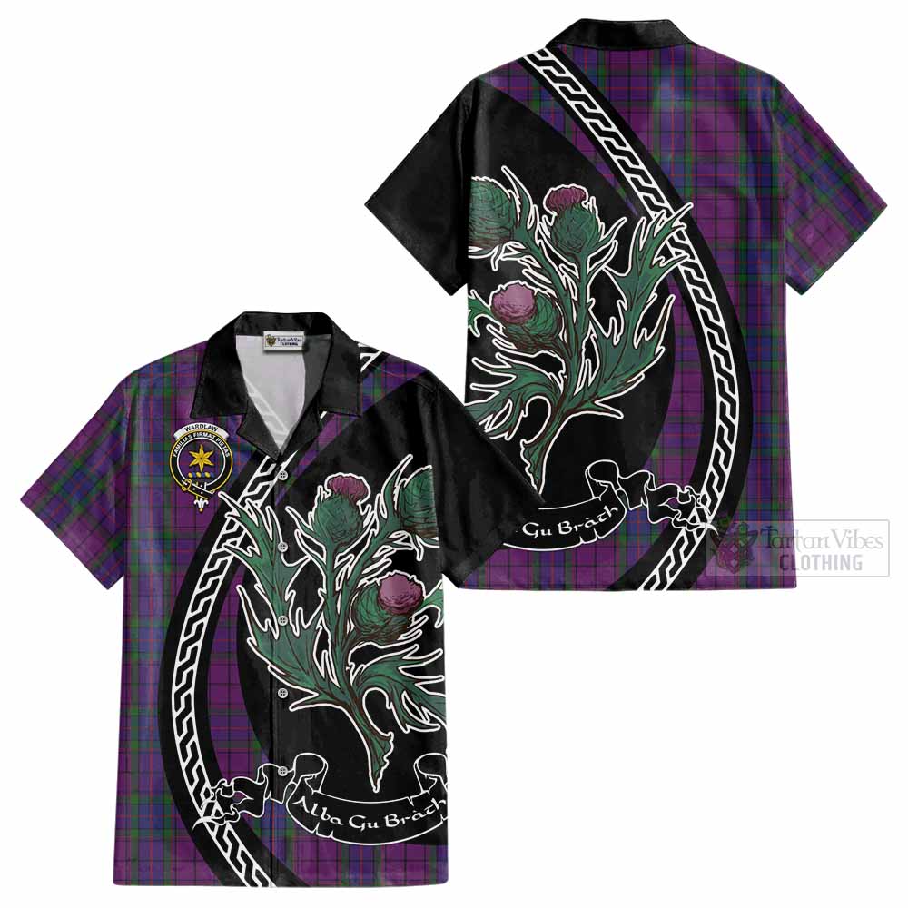 Wardlaw Family Crest Tartan Cotton Hawaiian Shirt Alba Thistle Inspired - Tartan Vibes Clothing