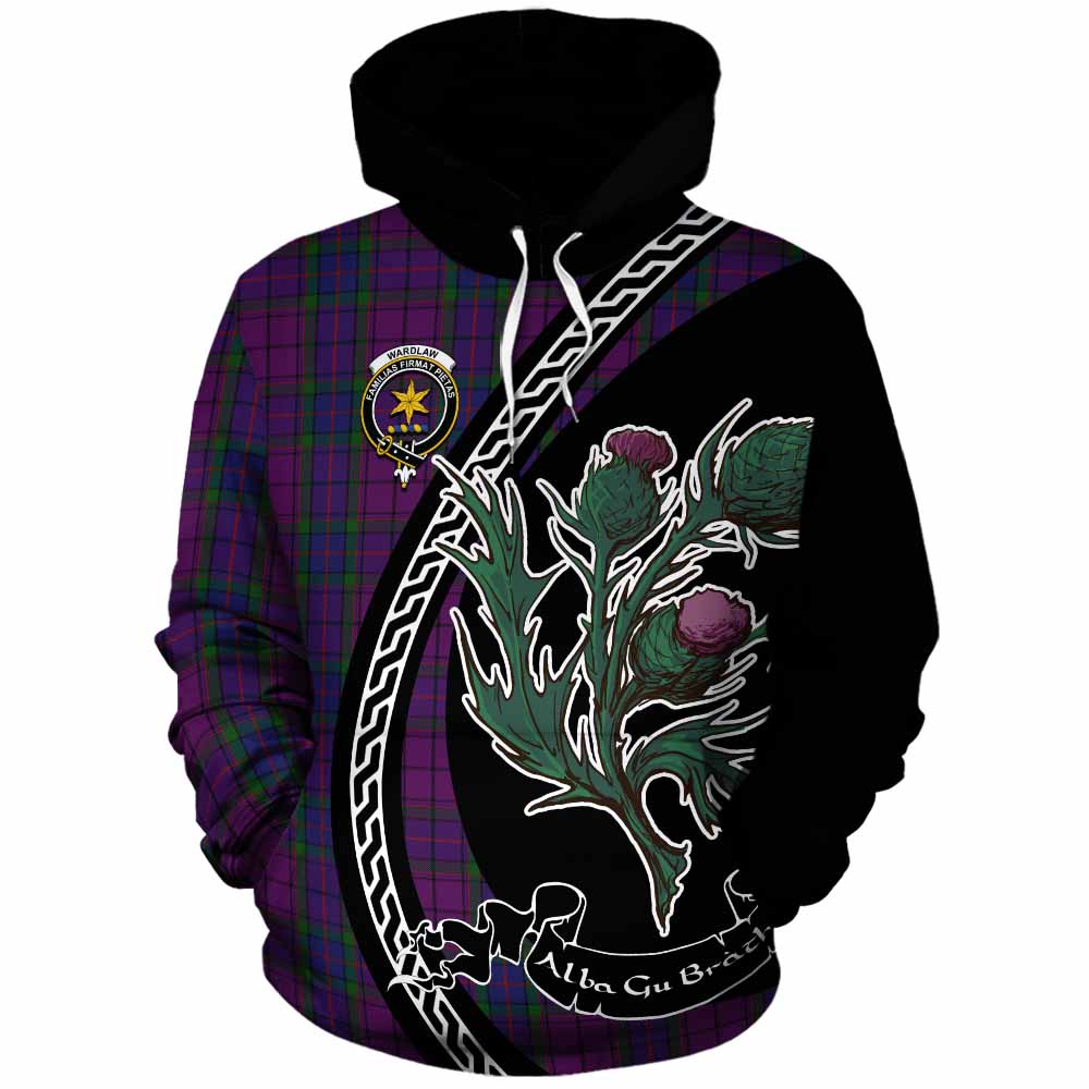 Wardlaw Family Crest Tartan Cotton Hoodie Alba Thistle Inspired - Tartan Vibes Clothing