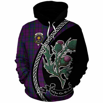 Wardlaw Family Crest Tartan Cotton Hoodie Alba Thistle Inspired - Tartan Vibes Clothing