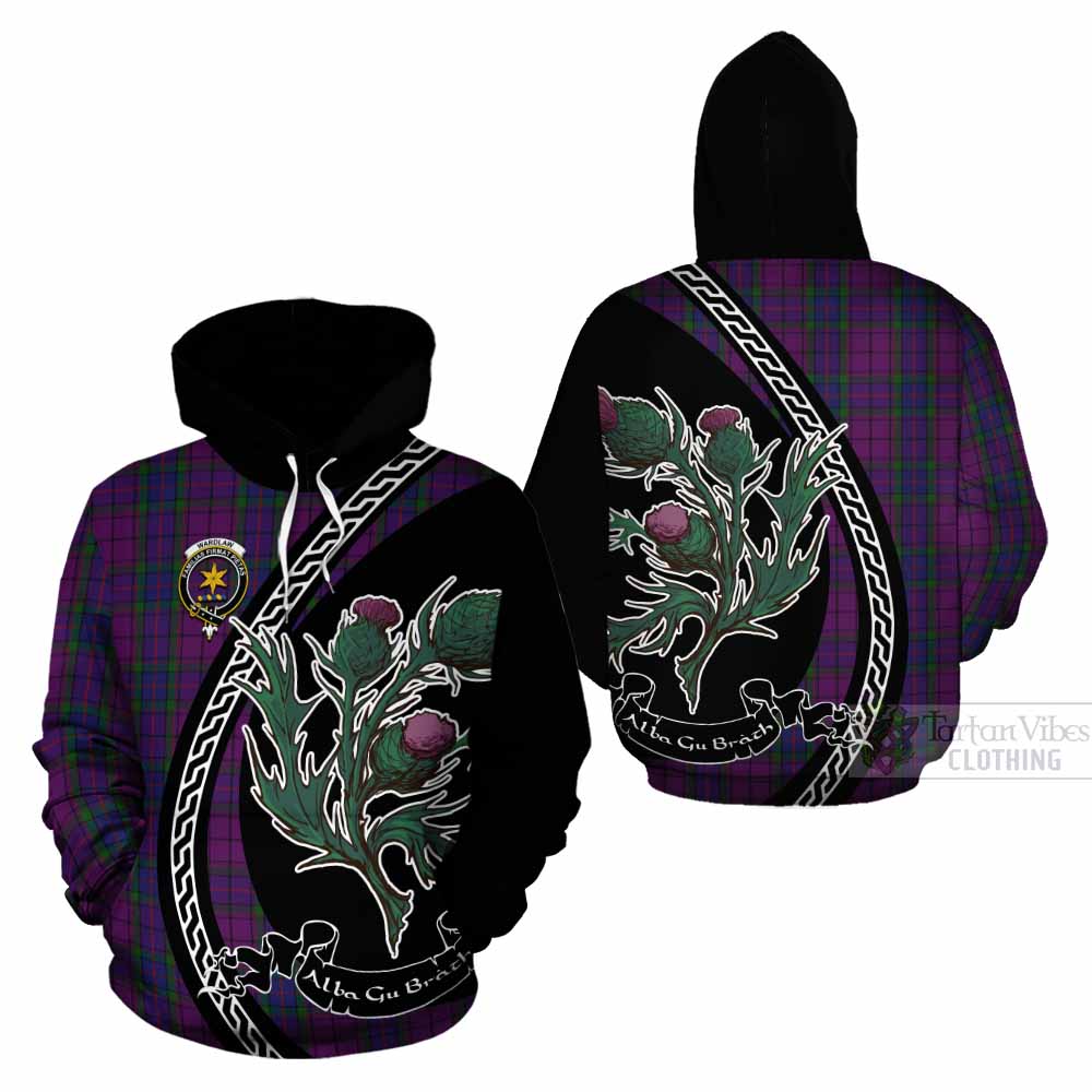 Wardlaw Family Crest Tartan Cotton Hoodie Alba Thistle Inspired - Tartan Vibes Clothing