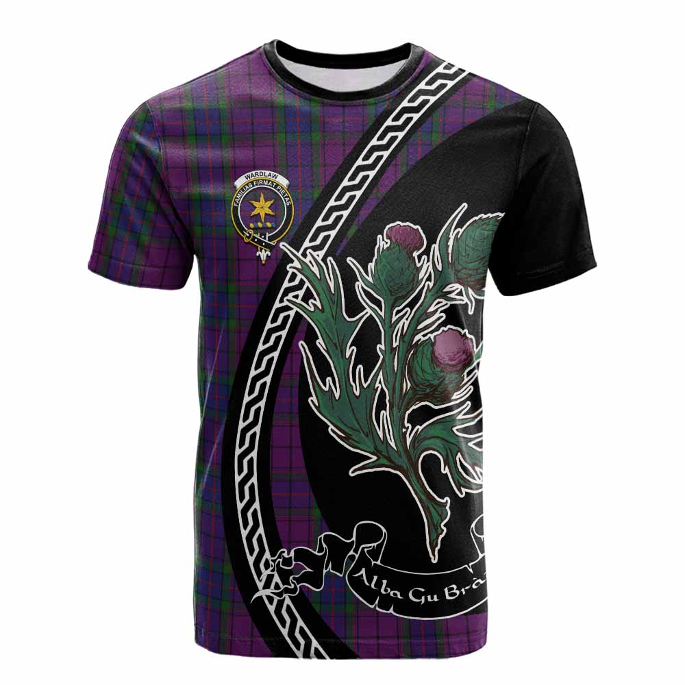 Wardlaw Family Crest Tartan Cotton T-shirt Alba Thistle Inspired - Tartan Vibes Clothing