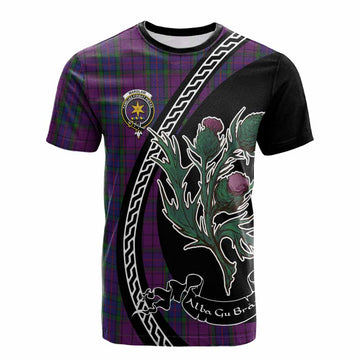 Wardlaw Family Crest Tartan Cotton T-shirt Alba Thistle Inspired