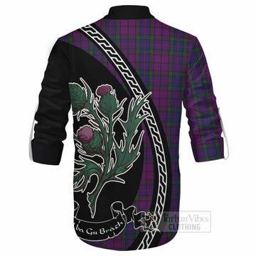 Wardlaw Family Crest Tartan Ghillie Shirt Alba Thistle Inspired