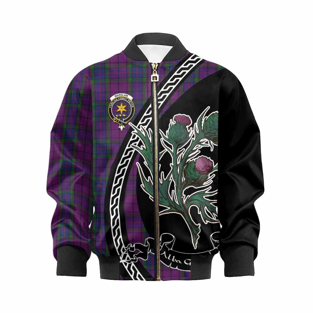 Wardlaw Family Crest Tartan Kid Bomber Jacket Alba Thistle Inspired - Tartan Vibes Clothing