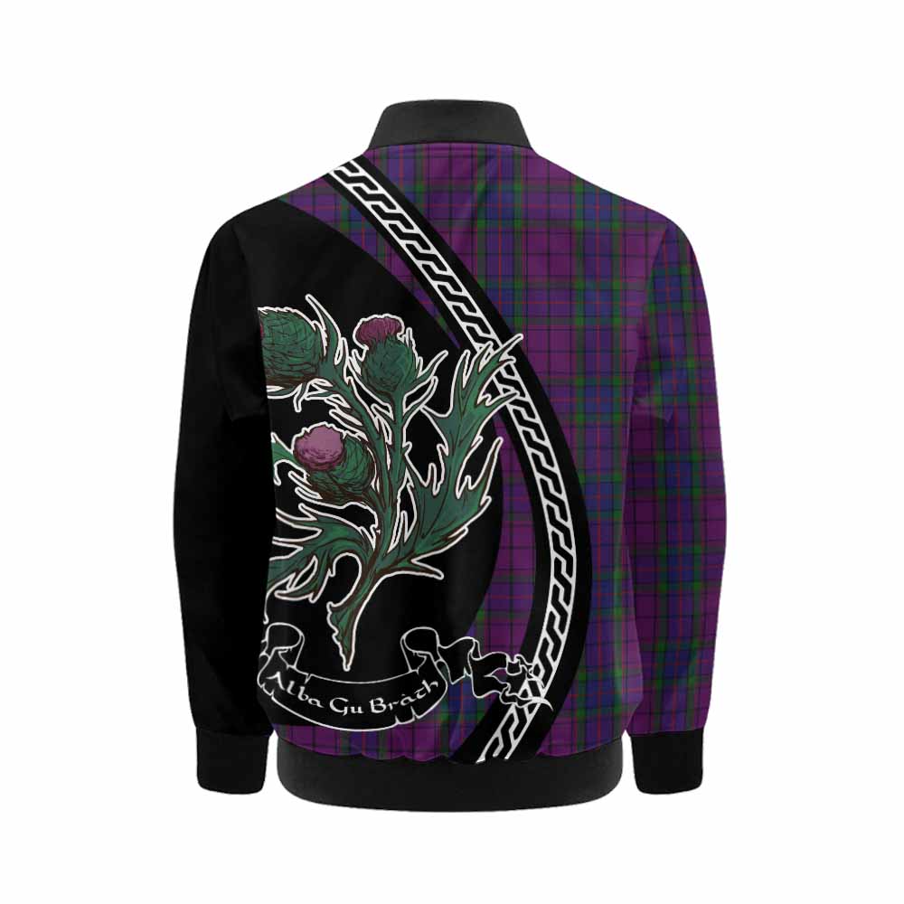 Wardlaw Family Crest Tartan Kid Bomber Jacket Alba Thistle Inspired - Tartan Vibes Clothing