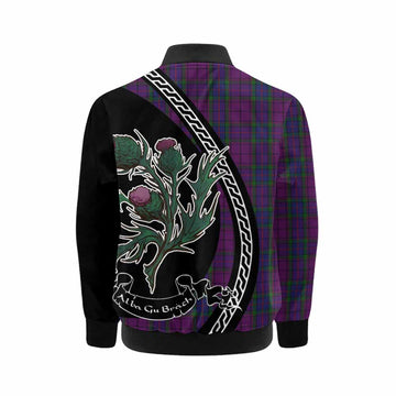 Wardlaw Family Crest Tartan Kid Bomber Jacket Alba Thistle Inspired - Tartan Vibes Clothing