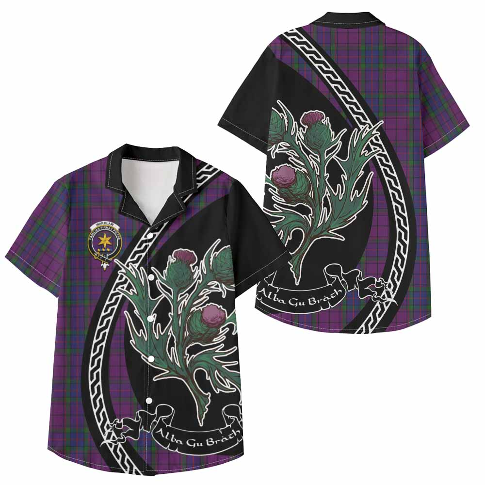 Wardlaw Family Crest Tartan Kid Hawaiian Shirt Alba Thistle Inspired - Tartan Vibes Clothing