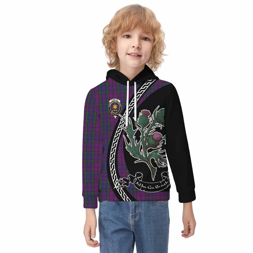 Wardlaw Family Crest Tartan Kid Hoodie Alba Thistle Inspired - Tartan Vibes Clothing