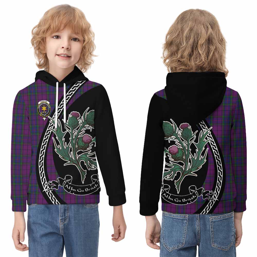 Wardlaw Family Crest Tartan Kid Hoodie Alba Thistle Inspired - Tartan Vibes Clothing