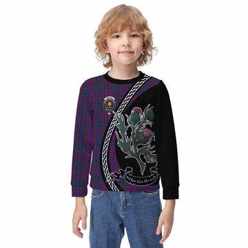 Wardlaw Family Crest Tartan Kid Knitted Sweatshirt Alba Thistle Inspired - Tartan Vibes Clothing
