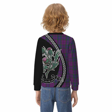 Wardlaw Family Crest Tartan Kid Knitted Sweatshirt Alba Thistle Inspired - Tartan Vibes Clothing