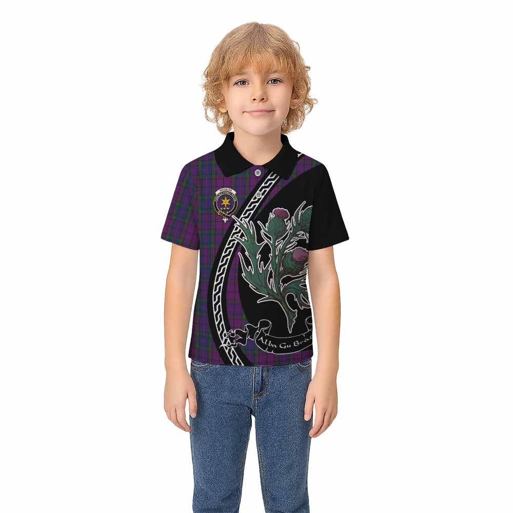 Wardlaw Family Crest Tartan Kid Polo Shirt Alba Thistle Inspired - Tartan Vibes Clothing