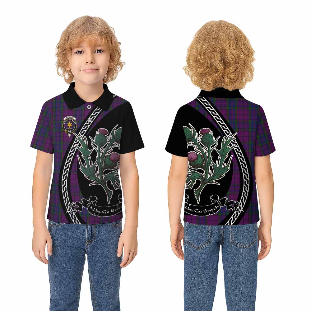 Wardlaw Family Crest Tartan Kid Polo Shirt Alba Thistle Inspired - Tartan Vibes Clothing