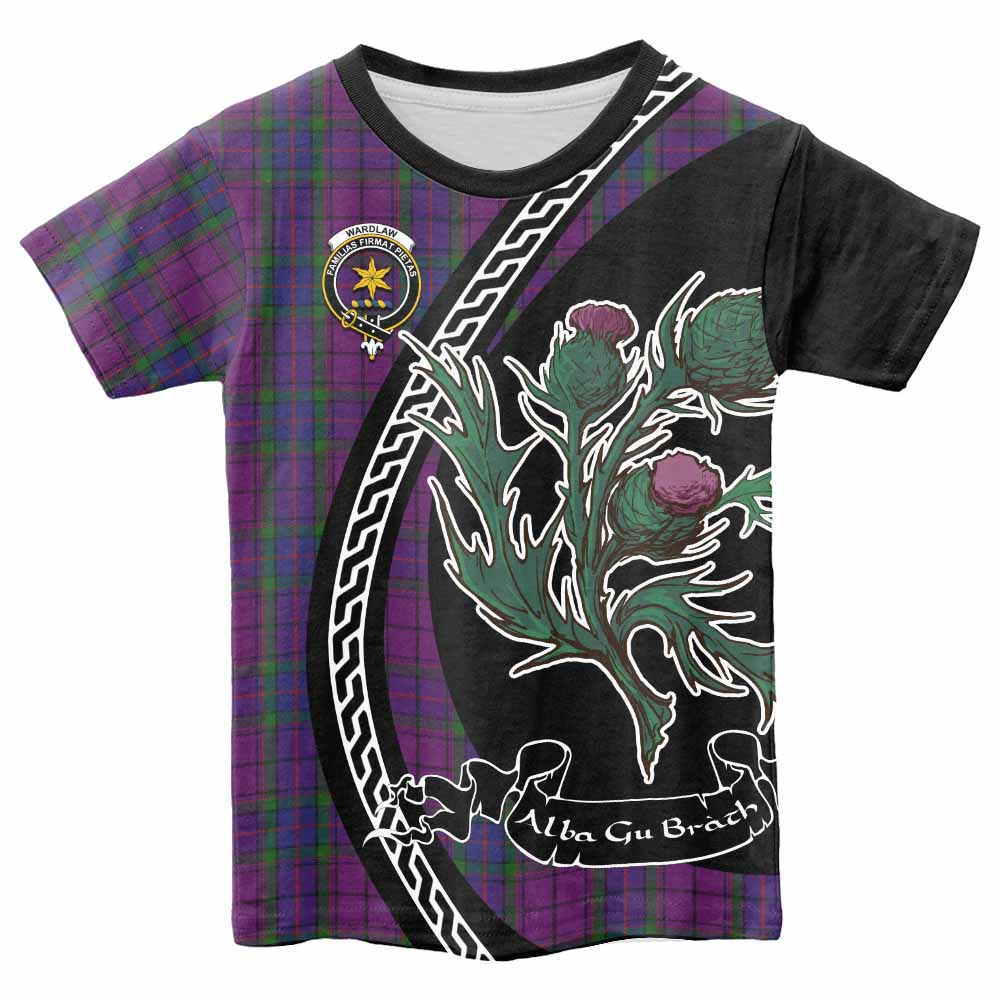 Wardlaw Family Crest Tartan Kid T-shirt Alba Thistle Inspired - Tartan Vibes Clothing