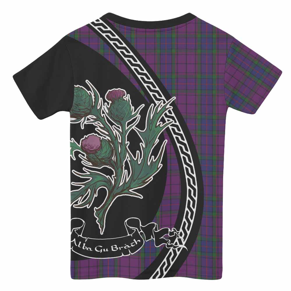 Wardlaw Family Crest Tartan Kid T-shirt Alba Thistle Inspired - Tartan Vibes Clothing