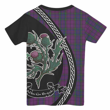 Wardlaw Family Crest Tartan Kid T-shirt Alba Thistle Inspired - Tartan Vibes Clothing