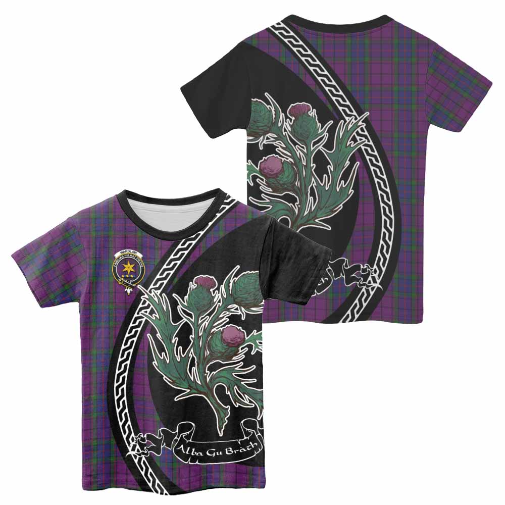 Wardlaw Family Crest Tartan Kid T-shirt Alba Thistle Inspired - Tartan Vibes Clothing