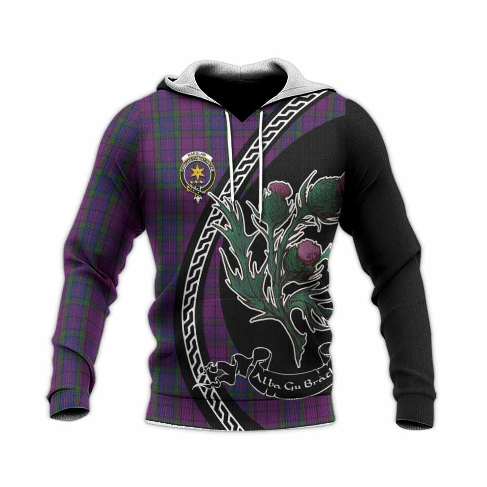 Wardlaw Family Crest Tartan Knitted Hoodie Alba Thistle Inspired - Tartan Vibes Clothing