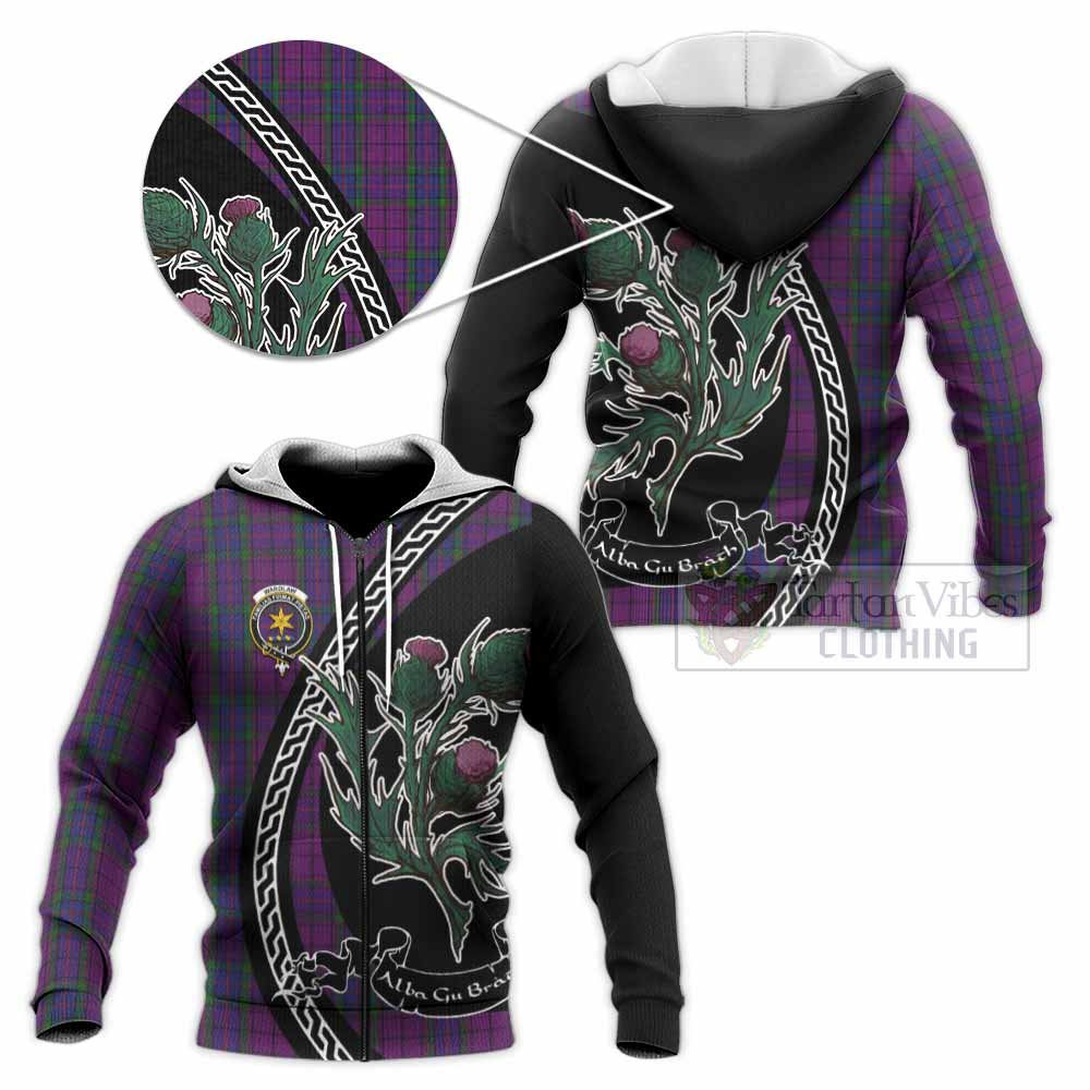 Wardlaw Family Crest Tartan Knitted Hoodie Alba Thistle Inspired - Tartan Vibes Clothing