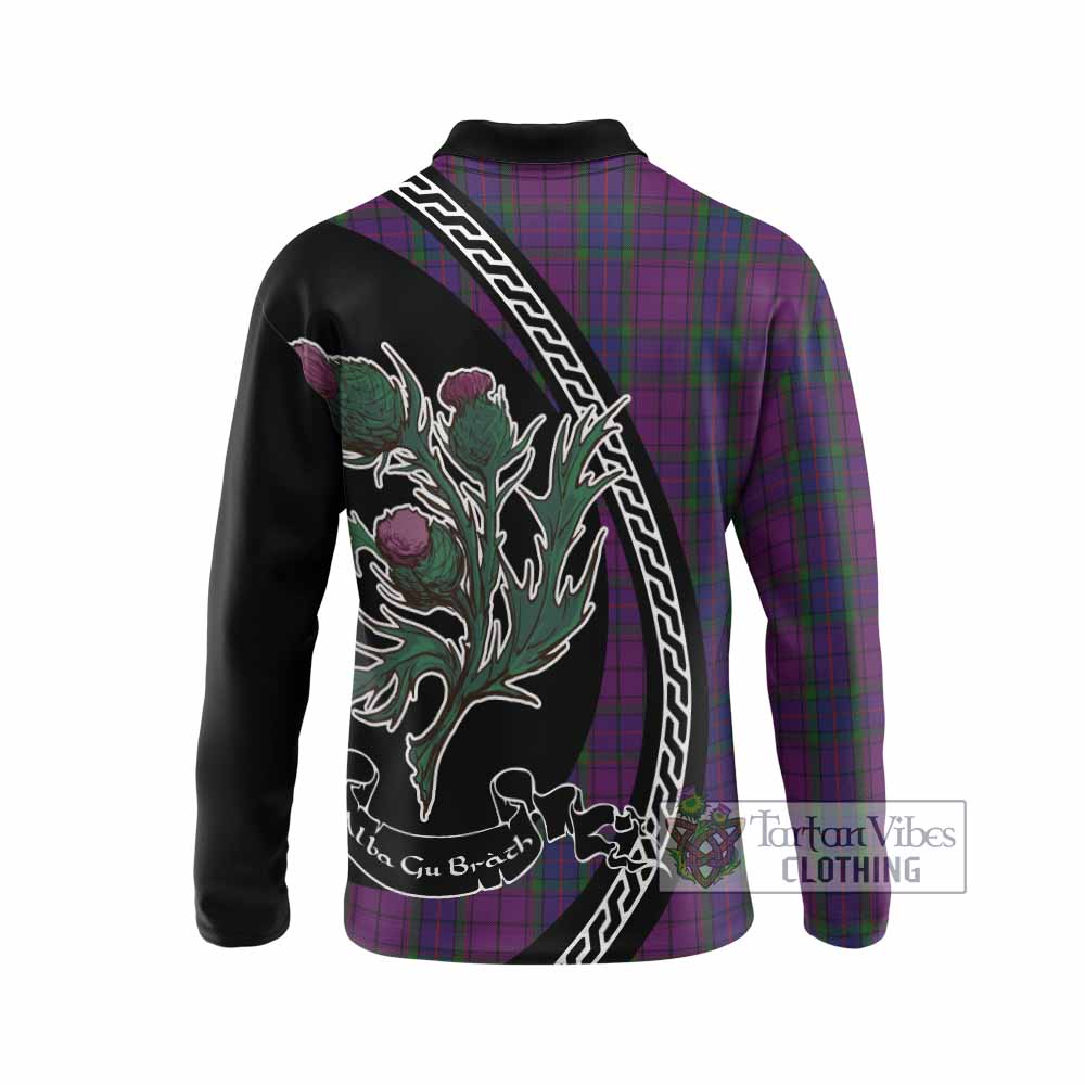 Wardlaw Family Crest Tartan Long Sleeve Polo Shirt Alba Thistle Inspired - Tartan Vibes Clothing