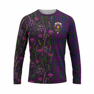 Wardlaw Family Crest Tartan Long Sleeve T-Shirt Scottish Thistle Flower Pattern Half Style - Tartan Vibes Clothing