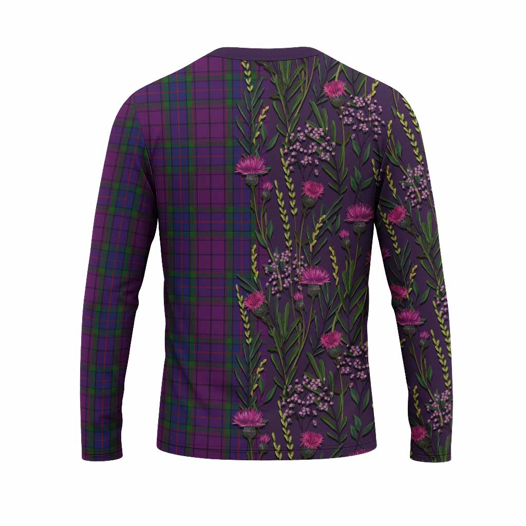 Wardlaw Family Crest Tartan Long Sleeve T-Shirt Scottish Thistle Flower Pattern Half Style - Tartan Vibes Clothing