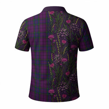 Wardlaw Family Crest Tartan Polo Shirt Scottish Thistle Flower Pattern Half Style
