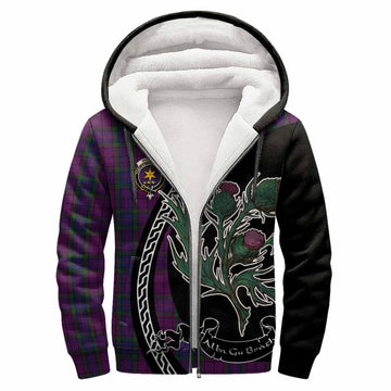 Wardlaw Family Crest Tartan Sherpa Hoodie Alba Thistle Inspired