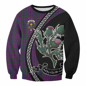 Wardlaw Family Crest Tartan Sweatshirt Alba Thistle Inspired