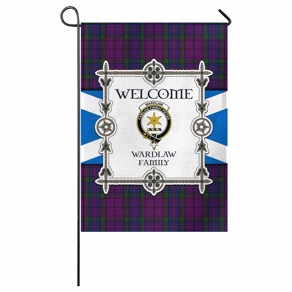 Wardlaw Family Crest Tartan Welcome Garden Flag Saltire Harmony Style - Tartan Vibes Clothing