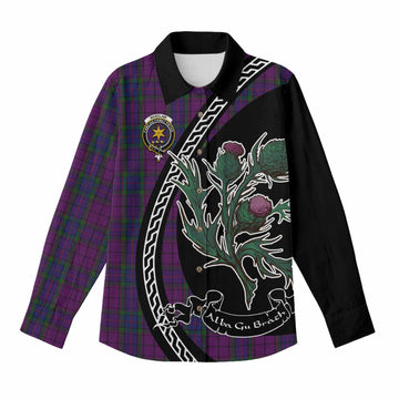 Wardlaw Family Crest Tartan Women Casual Shirt Alba Thistle Inspired - Tartan Vibes Clothing