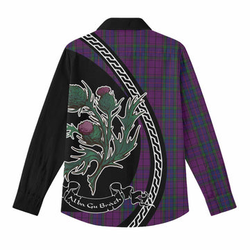 Wardlaw Family Crest Tartan Women Casual Shirt Alba Thistle Inspired - Tartan Vibes Clothing