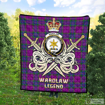 Wardlaw Modern Tartan Quilt with Clan Crest and the Golden Sword of Courageous Legacy