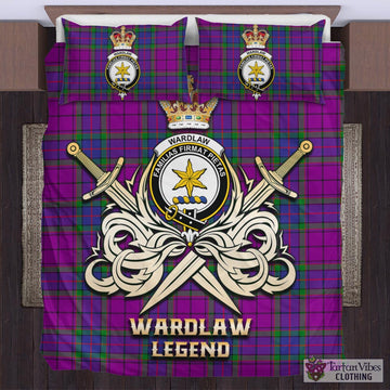 Wardlaw Modern Tartan Bedding Set with Clan Crest and the Golden Sword of Courageous Legacy