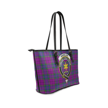 Wardlaw Modern Tartan Leather Tote Bag with Family Crest