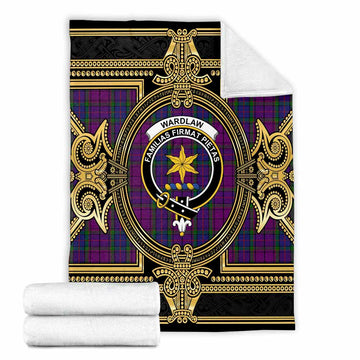 Wardlaw Scottish Tartan Crest Blanket Royal Stylized