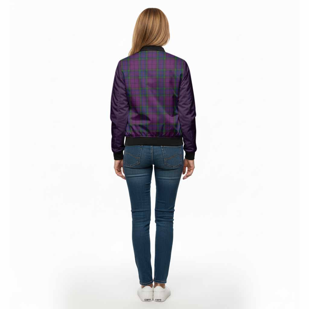 Wardlaw Tartan Accent Bomber Jacket with Family Crest
