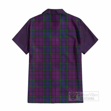Wardlaw Tartan Accent Cotton Hawaiian Shirt with Family Crest